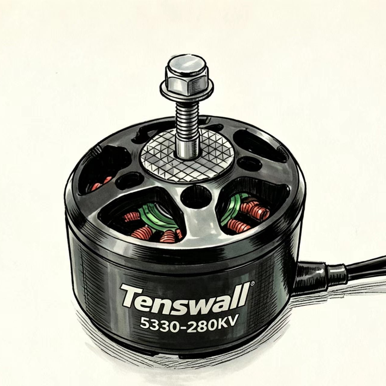 Tenswall 5330 280KV Brushless Motor for Long Range FPV Drone Quadcopter